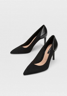 Туфли, Stradivarius, цвет: черный. Артикул: IX001XW00NKE. Обувь / Туфли / Лодочки