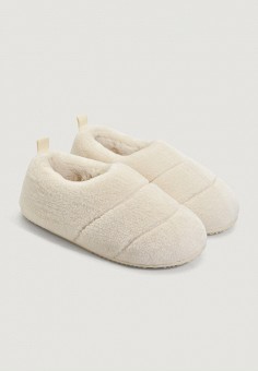 Тапочки, Oysho, цвет: белый. Артикул: IX001XW018QV. Обувь / Домашняя обувь