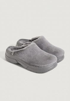 Тапочки, Oysho, цвет: серый. Артикул: IX001XW0193E. Обувь / Домашняя обувь