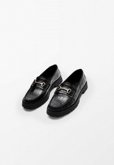 Мокасины, Massimo Dutti, цвет: черный. Артикул: IX001XW019XS. Обувь / Massimo Dutti