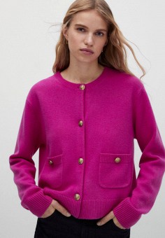 Кардиган, Massimo Dutti, цвет: розовый. Артикул: IX001XW01B3Q. Одежда / Джемперы, свитеры и кардиганы / Кардиганы