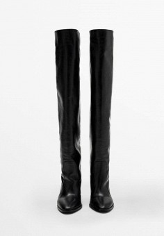 Ботфорты, Massimo Dutti, цвет: черный. Артикул: IX001XW01B3U. Обувь / Massimo Dutti
