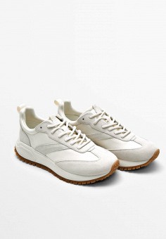 Кроссовки, Massimo Dutti, цвет: бежевый. Артикул: IX001XW01B3W. Обувь / Massimo Dutti