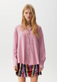 Блуза, Pull&Bear, цвет: розовый. Артикул: IX001XW01BMJ. Одежда / Блузы и рубашки / Блузы / Pull&Bear