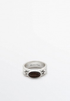 Кольцо, Massimo Dutti, цвет: коричневый, серебряный. Артикул: IX001XW01BR1. Аксессуары / Massimo Dutti