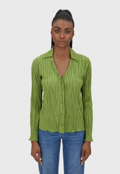 Блуза, Stradivarius, цвет: зеленый. Артикул: IX001XW01C27. Одежда / Блузы и рубашки / Блузы / Stradivarius