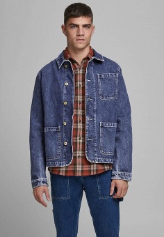 Куртка джинсовая, Jack & Jones, цвет: синий. Артикул: JA391EMJQMA8. Одежда / Верхняя одежда / Джинсовые куртки