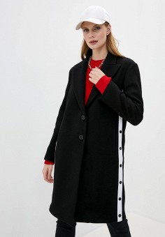Пальто, Love Moschino, цвет: черный. Артикул: LO416EWJQJX0. Одежда / Love Moschino