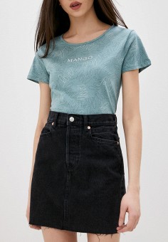 Юбка джинсовая, Mango, цвет: черный. Артикул: MA002EWMPEN5. Одежда / Юбки