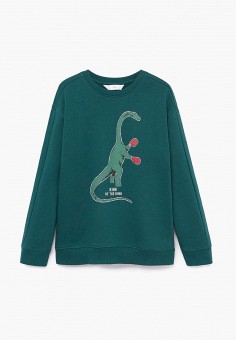 Свитшот, Mango Kids, цвет: бирюзовый. Артикул: MA018EBLWRI6. Мальчикам / Одежда