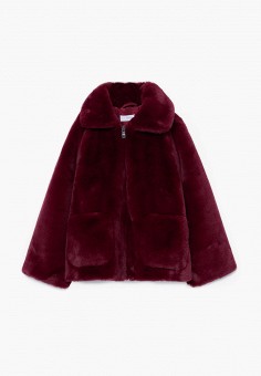 Шуба, Mango Kids, цвет: бордовый. Артикул: MA018EGKIDS5. Девочкам / Одежда / Верхняя одежда