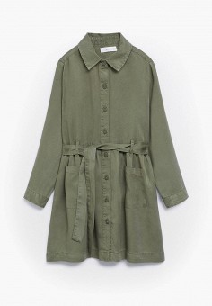 Платье, Mango Kids, цвет: хаки. Артикул: MA018EGMPJU9. Девочкам / Одежда