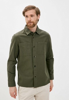 Рубашка джинсовая, Marks & Spencer, цвет: хаки. Артикул: MA178EMMEGU2. Одежда / Рубашки