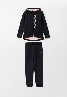 Костюм спортивный, Fila, цвет: черный. Артикул: MP002XG01STC. Девочкам / Одежда / Спортивные костюмы