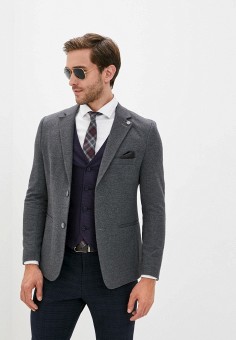 Пиджак, DeFacto, цвет: серый. Артикул: MP002XM0MVBT. Одежда / Пиджаки и костюмы