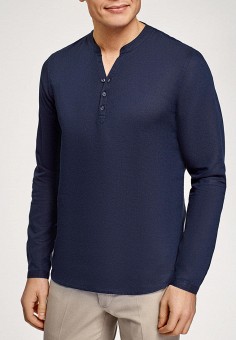 Рубашка, oodji, цвет: синий. Артикул: MP002XM0RHTU. Одежда / Рубашки / Рубашки с длинным рукавом