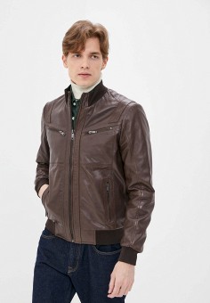 Куртка кожаная, Urban Fashion for Men, цвет: коричневый. Артикул: MP002XM1H44Y. Одежда / Верхняя одежда / Кожаные куртки