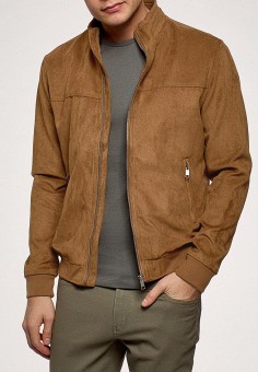 Куртка кожаная, oodji, цвет: коричневый. Артикул: MP002XM1HKDK. Одежда / Верхняя одежда / Кожаные куртки