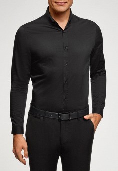 Рубашка, oodji, цвет: черный. Артикул: MP002XM1HS4Q. Одежда / Рубашки