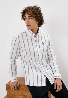 Рубашка, U.S. Polo Assn., цвет: белый. Артикул: MP002XM1HZZF. Одежда / Рубашки