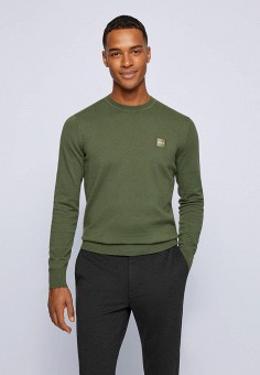 Джемпер, Boss, цвет: зеленый. Артикул: MP002XM1I416. Одежда / Джемперы, свитеры и кардиганы / Джемперы и пуловеры