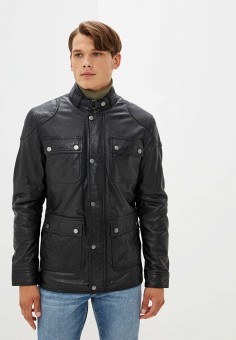 Куртка кожаная, Jorg Weber, цвет: черный. Артикул: MP002XM1ZCKE. Одежда / Верхняя одежда / Кожаные куртки