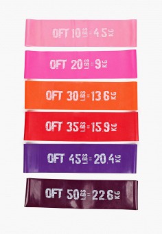 Эспандеры 6 шт., Original Fittools, цвет: бордовый, красный, оранжевый, розовый, фиолетовый. Артикул: MP002XU03ICZ. Спорт