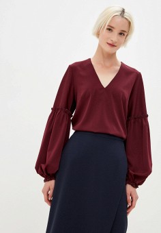 Блуза, EvaPop, цвет: бордовый. Артикул: MP002XW02EQB. Одежда / Блузы и рубашки / Блузы / EvaPop