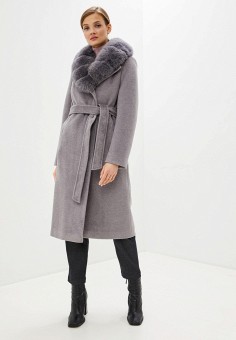 Пальто, Almarosa, цвет: серый. Артикул: MP002XW02XJR. Одежда / Верхняя одежда / Пальто / Зимние пальто