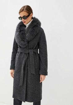 Пальто, Almarosa, цвет: серый. Артикул: MP002XW02XJT. Одежда / Верхняя одежда / Пальто / Зимние пальто
