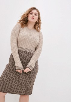 Платье, Iglena, цвет: бежевый. Артикул: MP002XW045HZ. Одежда / Платья и сарафаны / Платья-свитеры