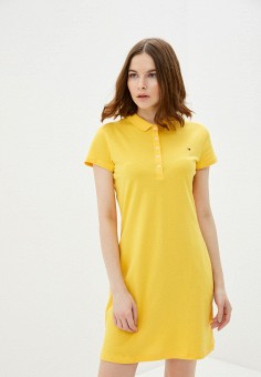 Платье, Tommy Hilfiger, цвет: желтый. Артикул: MP002XW04N24. Tommy Hilfiger