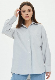 Рубашка, Moru, цвет: серый. Артикул: MP002XW04XE3. Одежда / Блузы и рубашки / Рубашки / Рубашки с длинным рукавом / Moru
