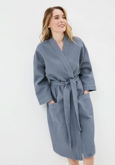 Халат домашний, Sela, цвет: серый. Артикул: MP002XW04XYE. Одежда / Домашняя одежда / Халаты
