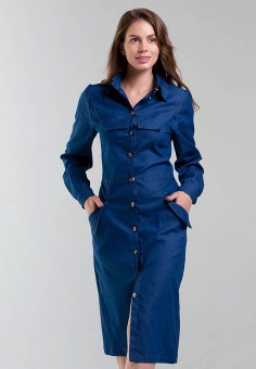 Платье джинсовое, M'ilo, цвет: синий. Артикул: MP002XW061P1. Одежда
