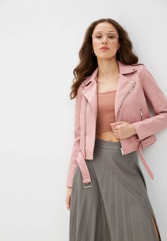 Куртка кожаная, Euros Style, цвет: розовый. Артикул: MP002XW06OI2. Одежда / Euros Style