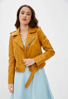 Куртка кожаная, Euros Style, цвет: коричневый. Артикул: MP002XW06OI5. Одежда / Euros Style