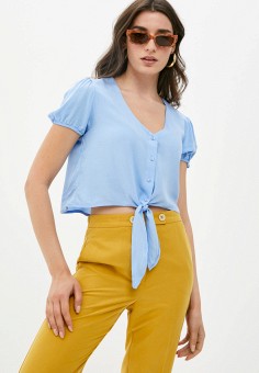 Блуза, DeFacto, цвет: голубой. Артикул: MP002XW06Y7E. Одежда / Блузы и рубашки / Блузы / DeFacto