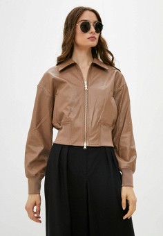 Куртка кожаная, Love Republic, цвет: коричневый. Артикул: MP002XW07HHV. Одежда / Верхняя одежда / Кожаные куртки