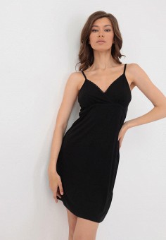 Сорочка ночная, Luisa Moretti, цвет: черный. Артикул: MP002XW07OF7. Одежда / Домашняя одежда / Ночные сорочки