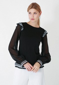 Блуза, Lussotico, цвет: черный. Артикул: MP002XW086UM. Одежда / Блузы и рубашки / Блузы / Lussotico
