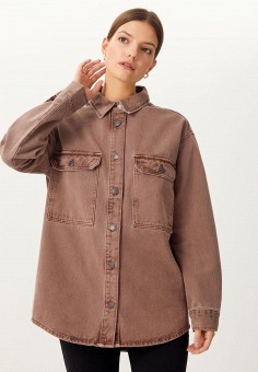 Рубашка джинсовая, Sela, цвет: коричневый. Артикул: MP002XW08XKN. Одежда / Блузы и рубашки / Рубашки