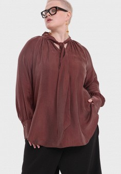 Блуза, W&B, цвет: коричневый. Артикул: MP002XW095C2. Одежда / Блузы и рубашки / Блузы / W&B