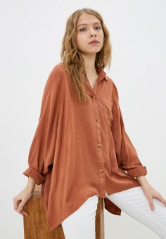 Блуза, Billabong, цвет: коричневый. Артикул: MP002XW0A2M3. Одежда / Блузы и рубашки / Блузы / Billabong