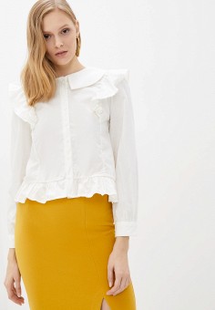 Рубашка, Trendyol, цвет: белый. Артикул: MP002XW0AAG7. Одежда / Блузы и рубашки / Рубашки / Trendyol