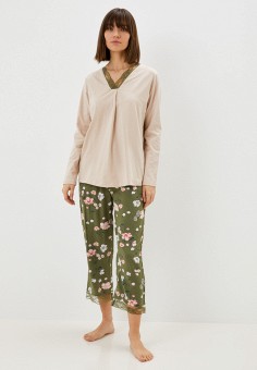 Пижама, Eva Cambru, цвет: бежевый, зеленый. Артикул: MP002XW0AJ0H. Одежда / Домашняя одежда / Пижамы