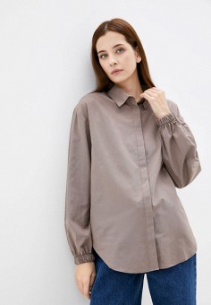 Рубашка, Trendyol, цвет: коричневый. Артикул: MP002XW0ALLM. Одежда / Блузы и рубашки / Рубашки / Trendyol