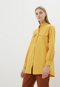 Рубашка, Trendyol, цвет: желтый. Артикул: MP002XW0AVS2. Одежда / Блузы и рубашки / Рубашки / Trendyol