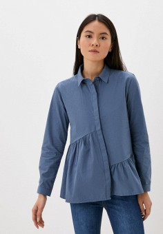 Блуза, Trendyol, цвет: синий. Артикул: MP002XW0AZ6Z. Одежда / Блузы и рубашки / Рубашки / Trendyol