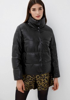 Куртка кожаная, Zolla, цвет: черный. Артикул: MP002XW0B1EK. Одежда / Верхняя одежда / Кожаные куртки